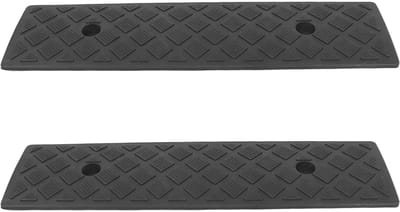 Dailygoods- Oprijplaten 2 Stuks - Antislip Textuur - Rubber - Heavy Duty - Geschikt voor Trappen/Hellingen - Inritslangbescherming - Helling