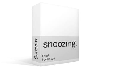 Snoozing - Flanel - Hoeslaken - Lits-jumeaux - 180x200 cm - Wit