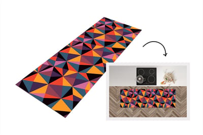Keukenloper - Loper keuken - Geometrie - 3D - Driehoek - Patronen - 150x50 cm - Keukenloper vinyl