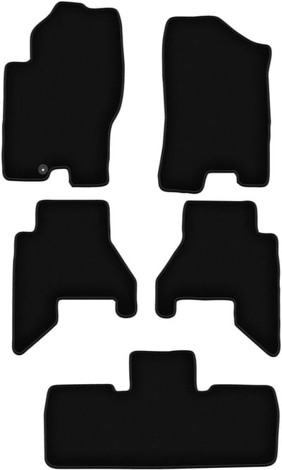 BASIC zwarte veloursmatten voor: Nissan Pathfinder 7-zits (vóór facelift) (2005-2010)