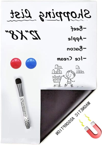 Magnetisch Drooguitwisbaar Whiteboard voor Koelkast, A4 Formaat, Herinneringsbord, Planner en Takenlijst met 2 Magneten en 1 Whiteboard Stift