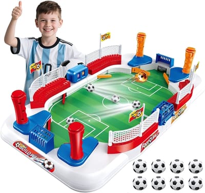QIN® Voetbaltafel - Airhockey - Airhockeytafels - Voetbaltafel Kinderen - Groen - 55cm x 31cm x 14cm
