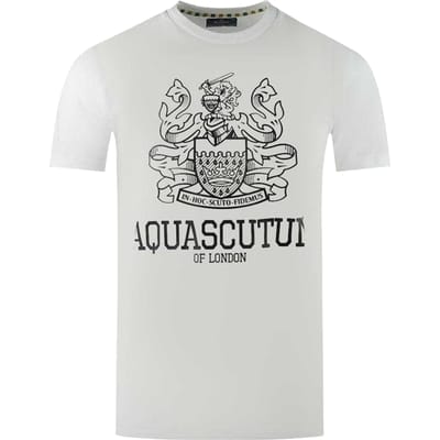 Aquascutum Heren Londen Aldis Vet Logo T-Shirt (Wit)