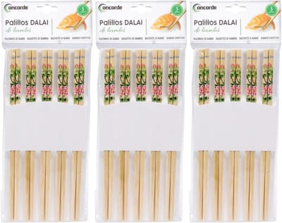 Bamboe houten eetstokjes met bloemen print 30x stuks - Sushi eetstokjes
