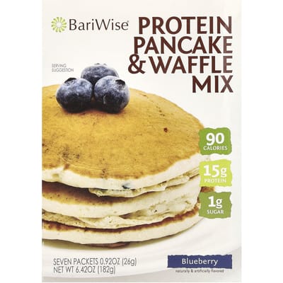 BariWise, Eiwit Pannenkoek & Wafel Mix, Blauwe Bes, 7 Pakjes, 0.92 oz (26 g) Elk