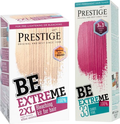 Prestige Semi-Permanente Roze Haarverf Set – Bleach Kit Blondeerpoeder + Candy Pink Haarverf Roze – Voordeelverpakking 2 x 100ml