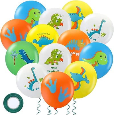 Kleurrijke dinosaurussen ballonnen set van 16 stuks voor feestdecoratie en verjaardagen
