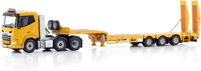 DAF XF SL 6x2 Twin Steer + Semi Lowloader (3 Axle) + Ramps - 1:50 - WSI Models