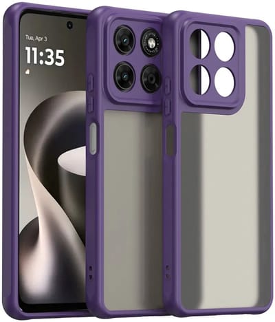 Hoesje geschikt voor Motorola Moto G47/G37/G37 Power - Phonesta AirFrost Semi-Transparante Back Cover - Mat Paars