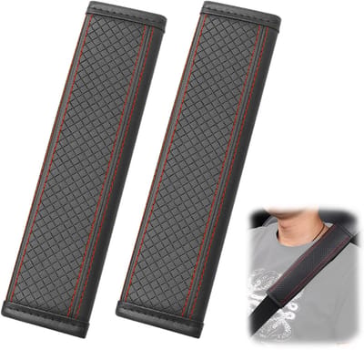 Dailygoods- Autogordelbeschermer - 2 Stuks - Zacht Leer - Gordelkussen - Veiligheidsgordel - Ademend - Duurzaam