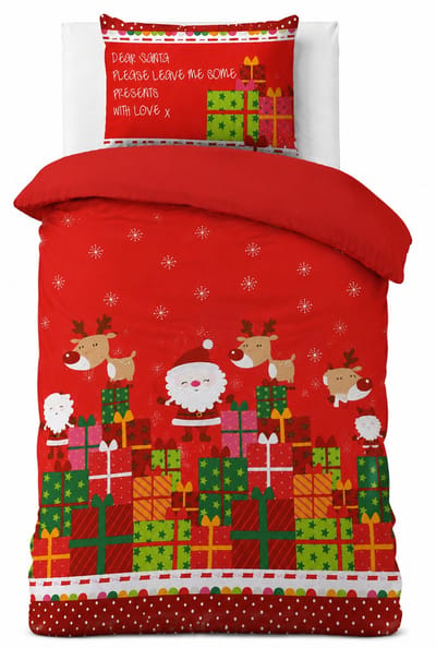 Dekbedovertrek Peuter 120x150 cm - Dear Santa - Inclusief Kussensloop - Kerst Dekbedovertrek