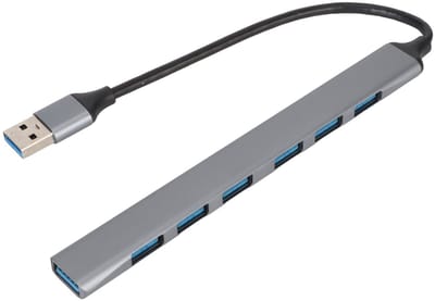Allecto - USB C Hub - 7 in 1 USB C Naar USB Hub - Multport Adapter - USB Docking Station - Geschikt voor Laptop PC - Compact en veelzijdig