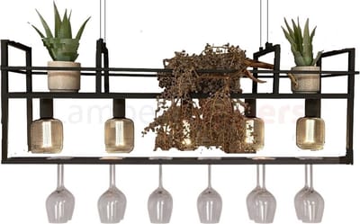 Freelight - Hanglamp Barista 5 lichts met rek L 120 cm zwart