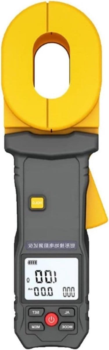 Grondtester Klemtype - Aardingsweerstandsmeter - Aardweerstand Testen - Lekstroomtest - 001-500 Ohm - Zwart