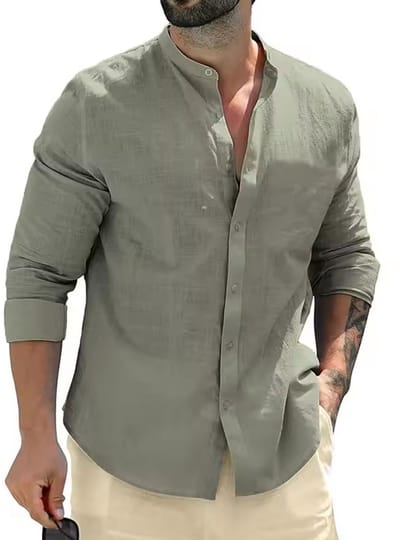 Heren blouse katoen - Zomer - Mode- Shirt - Groen