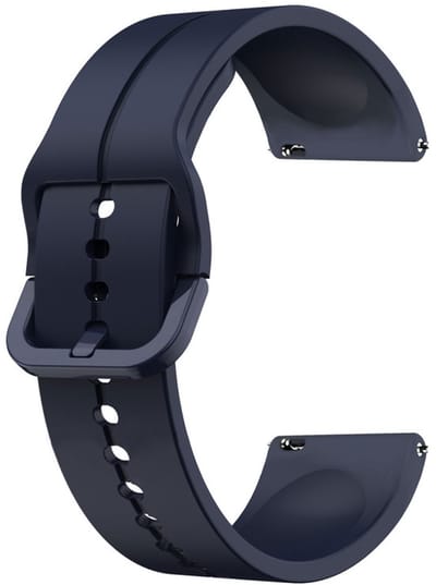 Siliconen bandje - geschikt voor Garmin Vivoactive 4 / Venu 4 (45mm) / Venu 3 / 2 / Forerunner 255 / Forerunner 265 / 570 (47mm) en Polar Vantage M / M2 / V3 / Grit X (Pro) - donkerblauw