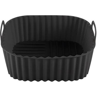 Siliconen Airfryer Mat Oven Bakmand Verdikt Hoge Temperatuurbestendig Bakvorm Siliconen Ovenbakplaat Keukengereedschap zwart