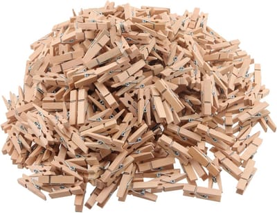 Houten Wasknijpers - Mini Klemmen Fotoclips - Foto's Ophangen - Sterke Klemkracht - 3.5 cm - Natuurlijk Hout