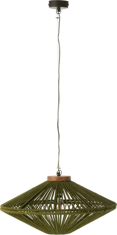 J-Line hanglamp Ovni - ijzer/jute - groen - small