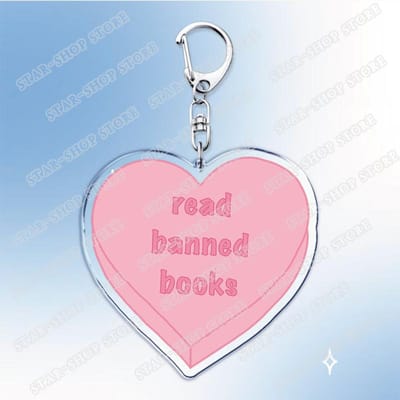 Porte-clés Semaine des livres interdits pour bibliothécaires pour femmes Accessoires Sac Porte-clés Lecture Bijoux Amis Lecteurs passionnés Cadeaux Amoureux pink