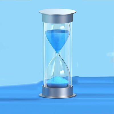 Zandloper Timer - Zandklok Zandloper Kind - Tijdmanagement Oefening - Handgemaakt Glasontwerp - 15 minuten - Blauw Zand
