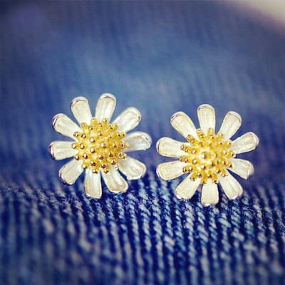 100% 925 Massief Sterling Zilver Margriet Bloem Oorbellen Voor Vrouwen Verloving Bruiloft Verjaardag Cadeau Sieraden Brincos B040 gray