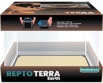 Repto Terra Earth terrarium 30 x 30 x 20 cm glazen terrarium met click-top deksel
