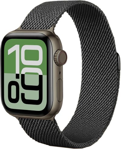 Milanees Bandje Geschikt voor Apple Watch 7 41 mm Milanees Bandje - Band Geschikt voor Apple Watch 7 41 mm Met Magneetsluiting - Zwart
