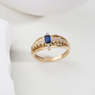 Delicate Goudkleurige Vierkante Ovale Ringen voor Dames Rode Witte Blauwe Steen Ringen Sieraden Party Cadeau 10