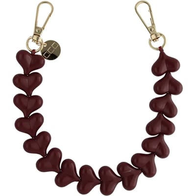 123watches Telefoonkoord Heart - burgundy - goud - Geschikt voor iPhone en andere smartphones