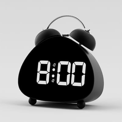 Daity 1 Pack - Wekker met dubbele bel - schattige wekker met driehoekige cijfers - luide wekker voor naast het bed - stille wekker voor op het bureau (op batterijen) - kleine wekker voor op het bureau voor in de slaapkamer en woonkamer.
