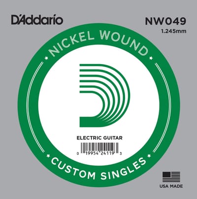 D'Addario NW049 nikkel omwonden enkele snaar - Enkele snaar voor gitaar