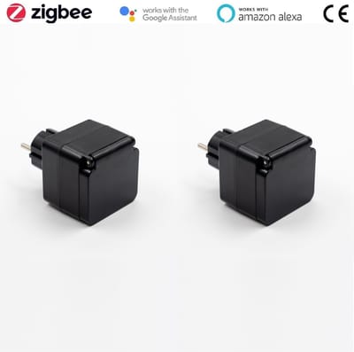 Innosmart slimme stekker buiten - Outdoor - Werkt met bekende merken - Spatwaterdicht Smart stekker - Smart plug - werkt met Google Home en Alexa - Buiten stekker - Zigbee - Slimme schakelaar - tijdschakelaar - Vergelijkbaar met - Smart home - 2 pack