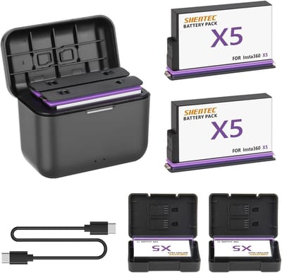 Accu Oplaadset - Reserve Batterijen - Camera Gebruik - Inclusief Snellader - Paars