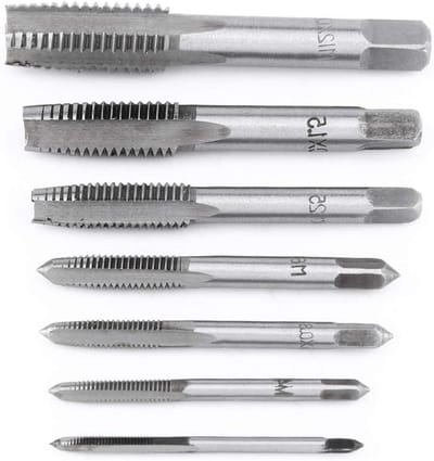 Lager staal metrische schroefdraad tap set M3-M12 draadsnijgereedschap 7 delig