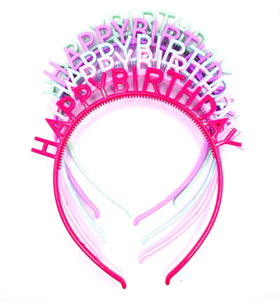 Diadeem happy birthday lichte kleuren set van 5 stuks - kinderfeestje - verjaardag