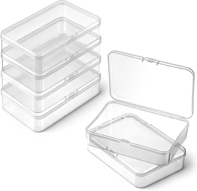 Set van 6 Transparante Opbergdozen met Deksel, Ideaal voor Sieraden, Knutselbenodigdheden en Kleine Onderdelen