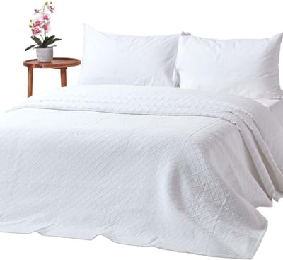 Homescapes Witte Diamant Sprei 230 x 260 cm