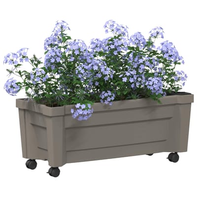 vidaXL - Calypso - planter - met - wielen - PP - Grijs
