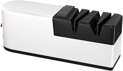 RUX® Elektrische messenslijper - Messenslijper - Messenslijpers - Messenslijper elektrisch - Grijs/Zwart - 28cm x 17cm x 9cm