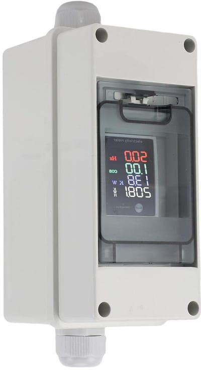 Energiemeter - Vermogensmeter Digitaal - Energieverbruik Monitoren - DIN-rail Montage - 0-100A - Grijs