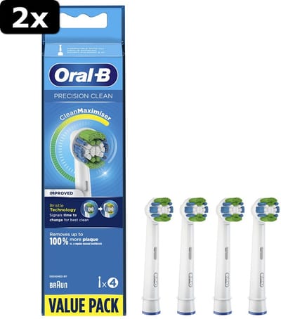 2x Oral-B Opzetborstel Precision Clean 4 Stuks