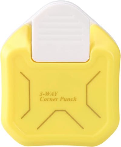 Hoekpons 3-weg - Papier Snijder - Kaarten Maken - Drie Hoekmaten - 5 10 15mm - Geel