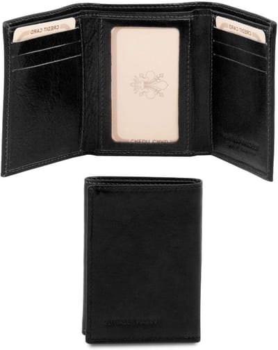 Kaarthouder Leer - Portemonnee Kaarten - Pasjes Organiseren - Volledig Leer - 10 x 7.5 cm - Zwart