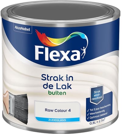 Flexa - Strak In De Lak Buitenlak Zijdeglans - Raw Colour 4 - Mengverf - 500 Ml