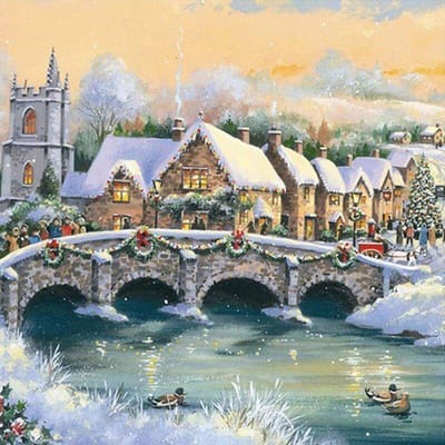 Peinture de diamant de paysage d'hiver, broderie 5D à faire soi-même, images de noël d'hiver en strass, mosaïque, décoration de maison 30X30CM gray