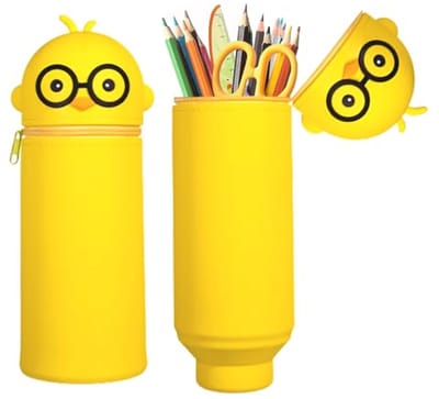 Zachte Siliconen Pennenetui met Dierenmotief voor Kinderen - 2-in-1 Stand-Up Etui