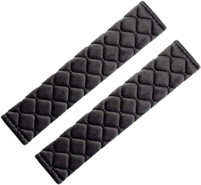 Autogordel Hoezen - Gordelpads Schouder - Comfortabele Ritten - Ruitpatroon Design - 2 stuks - Zwart