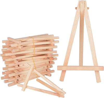Houten Mini Ezel - Kunstenaar Display - Kaarten Presenteren - Opvouwbaar Ontwerp - 20 Stuks - Natuurlijk Hout