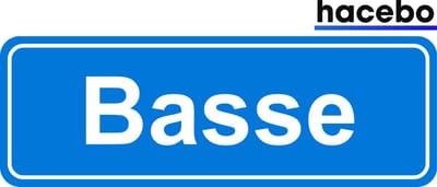 Hacebo - Plaatsnaam Sticker - 29x10 CM - Basse sticker - Verkeersborden sticker - grappige cadeaus - Basse
